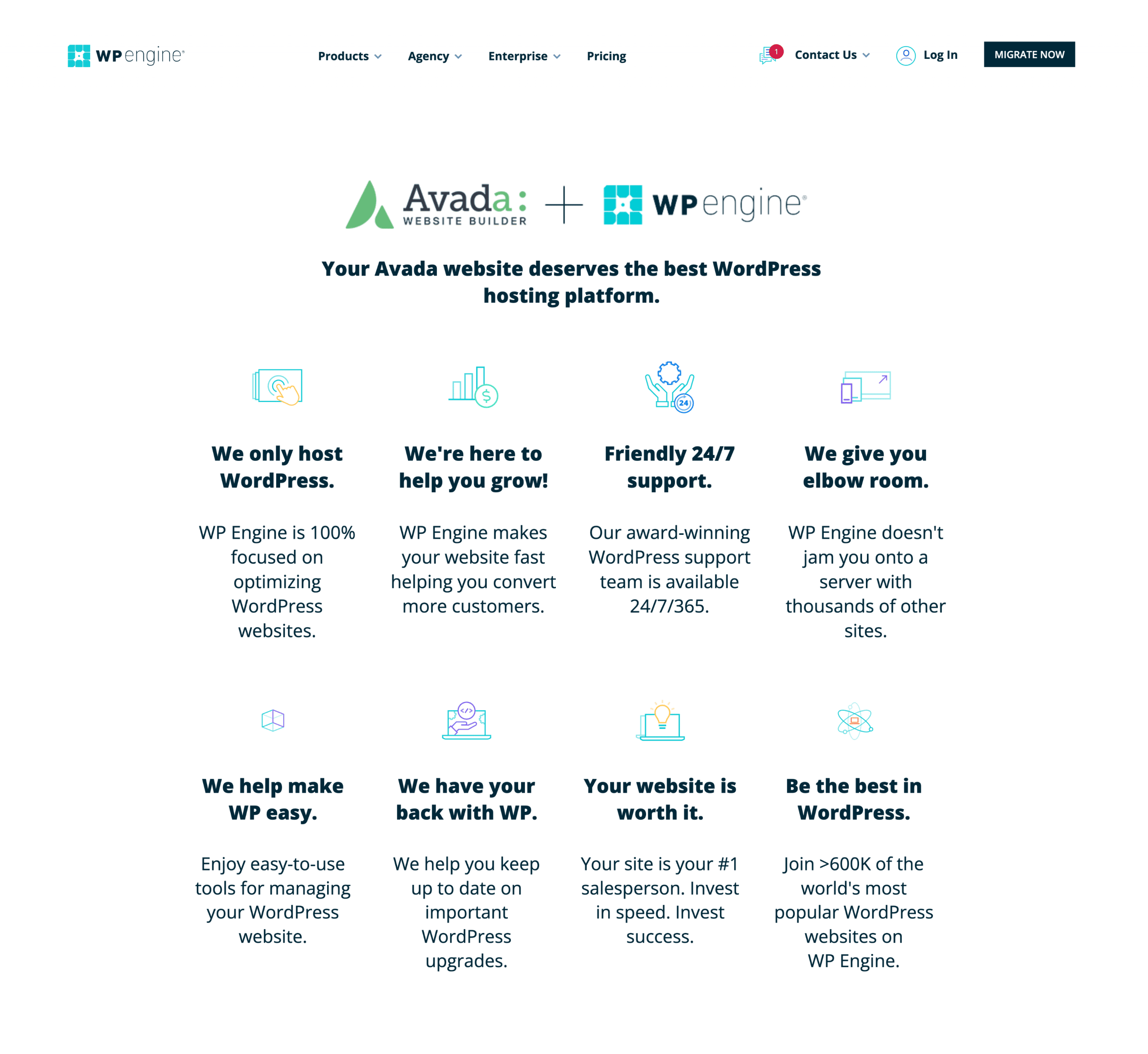 Avada and WP Engine Promo Page