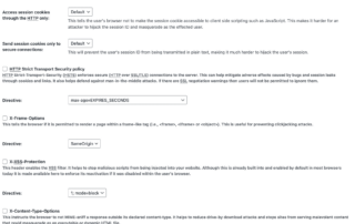 Security Header Settings