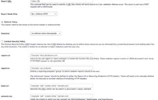 Security Header Settings