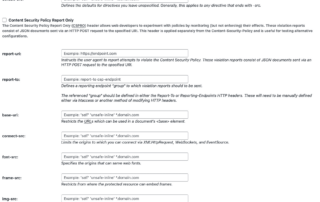 Security Header Settings